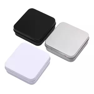 Hộp đựng thiếc kim loại Mini có bản lề vuông Hộp thiếc Hộp đựng đồ trang sức Hộp đựng tiền xu ELWW