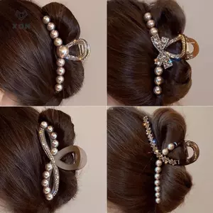 Kẹp Tóc Ngọc Trai Camellia Bé Gái Kẹp Đuôi Ngựa Thanh Lịch Kẹp Cá Mập Ngọt Ngào Cua Móng Vuốt Phụ Kiện Tóc Mũ [Mina]