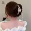Móng vuốt tóc ngọc trai đính đá dành cho nữ Cô gái Kẹp tóc đuôi ngựa thanh lịch Phụ kiện tóc thời trang Kẹp cá mập tinh tế Quà tặng [Mina]
