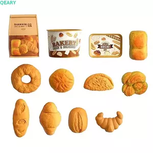 QEARY Giả vờ chơi Đồ chơi nhà bếp, Bánh rán nhà chơi Bánh mì nướng Mô phỏng Bánh mì tráng miệng, Thực phẩm giáo dục sinh nhật Nấu ăn thực tế Bộ bánh mì hoạt động bữa tiệc mô hình