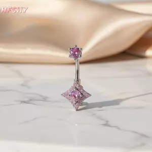 HFSHY Bụng Nút Nhẫn Ngôi Sao Lấp Lánh Zircon Y2K Thẩm Mỹ Rốn Xuyên Trang Sức Cho Nữ Ngày Lễ Mùa Hè Mặc VN