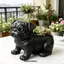 Nồi trồng cây hình Pug DONOVANQQ, Nồi hình động vật bằng nhựa tối giản, Sáng tạo thủ công ngộ nghĩnh 3D in hình chó mọng nước Trang trí nội thất