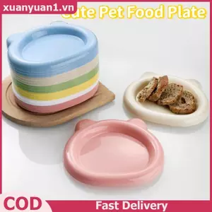 XUAN Thực Phẩm An Toàn Hình Gấu Đĩa Thú Cưng Không Thể Phá Vỡ Đĩa Ăn Bằng Nhựa Bền Cho Chó Mèo Ăn Hàng Ngày Sử Dụng VN