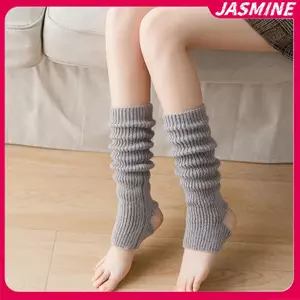 JASMINE Y2k Bắp Chân Giữ Ấm Mùa Đông Lông Tơ Phong Cách Goth Gothic Lolita Đan Dài Nữ Leg Warmer