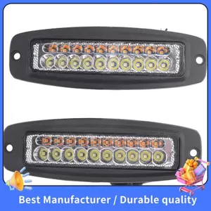 2X 7 Inch Dual-Color 100W Led Work Light Bar Flush Mount Flood Driving Fog Lamp