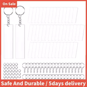 120 Miếng Móc Chìa Khóa Acrylic Hình Chữ Nhật Trống Trong Suốt Acrylic Móc Khóa Trống Trống Trống Trống Trống Trống Trống