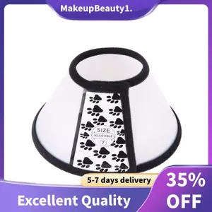 Elizabethan Dog Cat Pet Vết thương chữa lành Nón cổ chữ E màu trắng đen