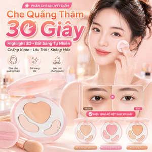 🔥Giá sốc🔥Bảng Che Quầng Thâm 2 Màu 30 Giây|Highlight 3D Hai Tông Bắt Sáng Tự Nhiên|Che Khuyết Điểm Chống Nước Lâu Trôi