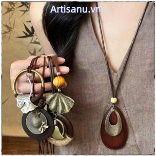 Vòng cổ mặt dây chuyền ARTISANU, Dây chuyền áo len dài Boho, Quà tặng Quần áo dân tộc Mặt dây chuyền Trang trí tiệc
