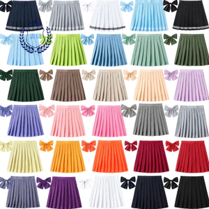 4AKP Màu Trơn Xếp Ly Váy Ngắn Cơ Bản Màu Kẹo Cao Cấp Váy Preppy Đồng Nhất Lớp Đồng Nhất COS Anime Váy Nữ