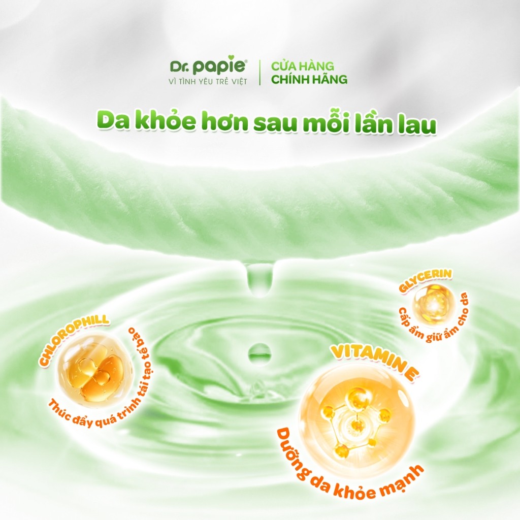 Khăn Hăm Giảm Hăm Phục Hồi Làm Lành Da Hăm Dr.Papie Hương Trà Trắng Khử Mùi Lành Tính (80 khăn/bịch)