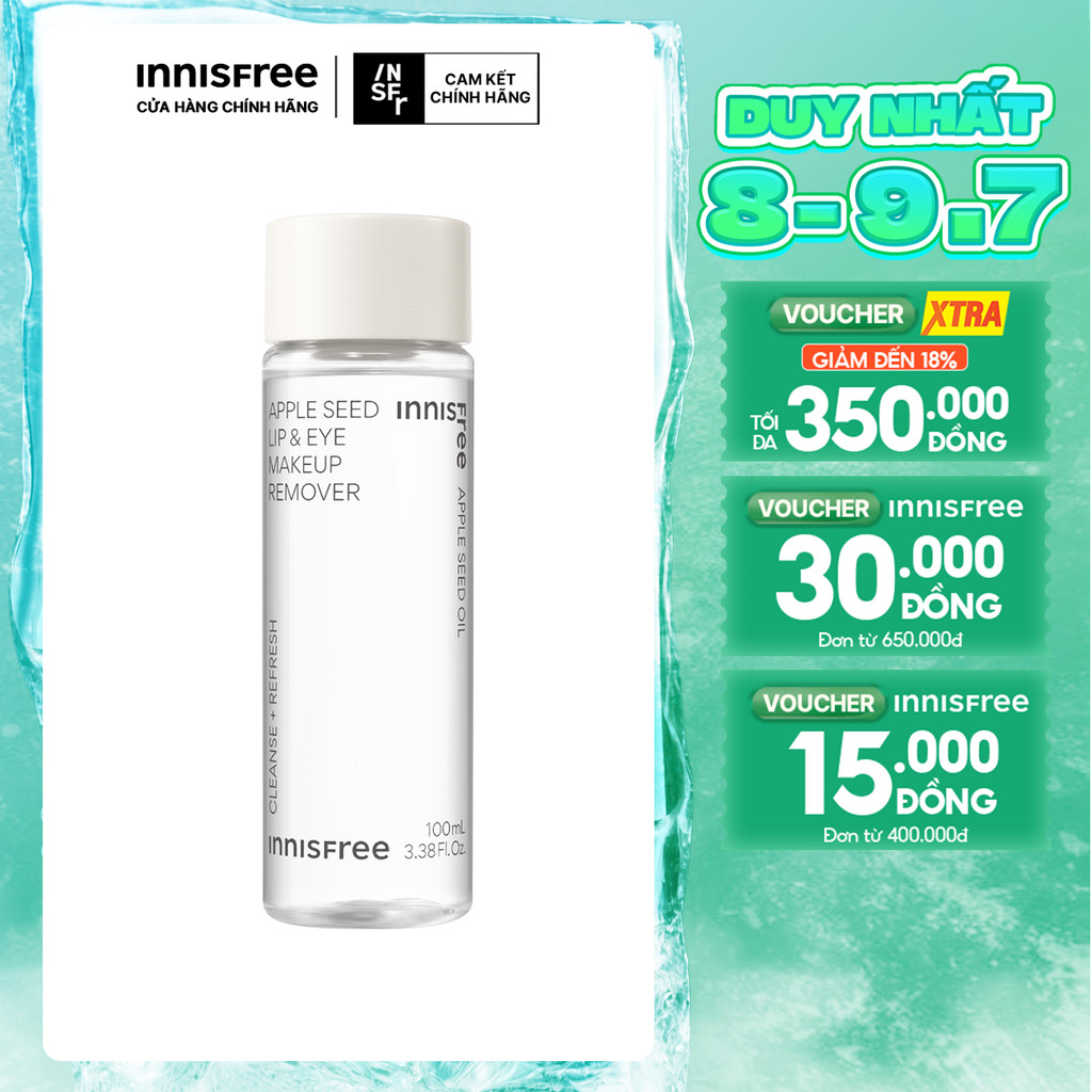 Dầu tẩy trang mắt và môi innisfree Apple Seed Lip & Eye Makeup Remover 100ml
