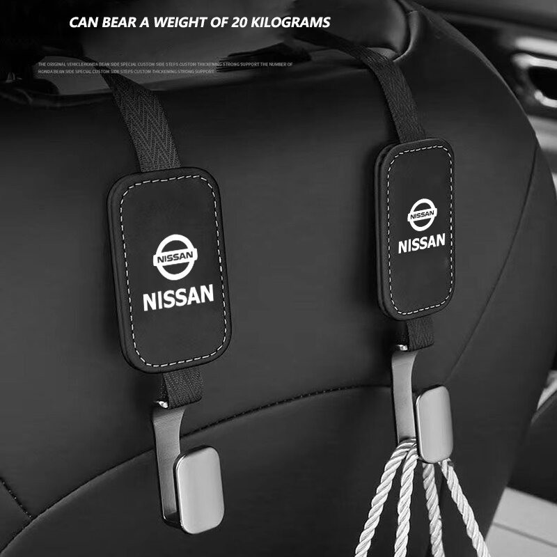 Móc sau ghế ô tô da lộn thích hợp cho Nissan Cube Y62 Versa J11 Juke Patrol Tiida Note Serena Đá nội thất ô tô ghế sau móc kim loại