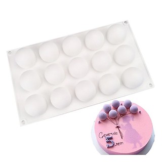 ✿✿✿Khuôn Silicon 15 Khoang Hình Tròn 3D Làm Socola,Muffin Moule ,Mousse✿✿✿