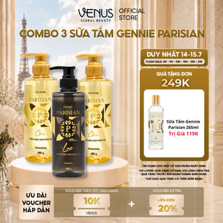 [LIVE ĐỘC QUYỀN] [MUA LÀ CÓ QUÀ] Combo 03 Sữa Tắm Nước hoa Nữ Gennie Parisian 480ml Hương Thơm Sang Trọng, Quyến Rũ