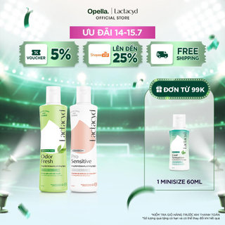 Bộ Dung Dịch Vệ Sinh Phụ Nữ Lactacyd Odor Fresh Ngăn Mùi 24H 250ml + Pro Sensitive Cho Da Nhạy Cảm 250ml