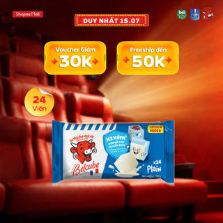Phô mai vuông Belcube vị Sữa 24C 125Gx15 WA24
