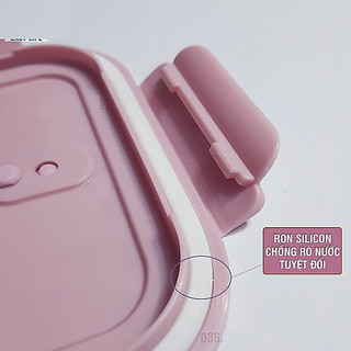 Hộp đựng cơm văn phòng bằng thủy tinh 1000ml 3 ngăn chống tràn dùng cho lò vi sóng