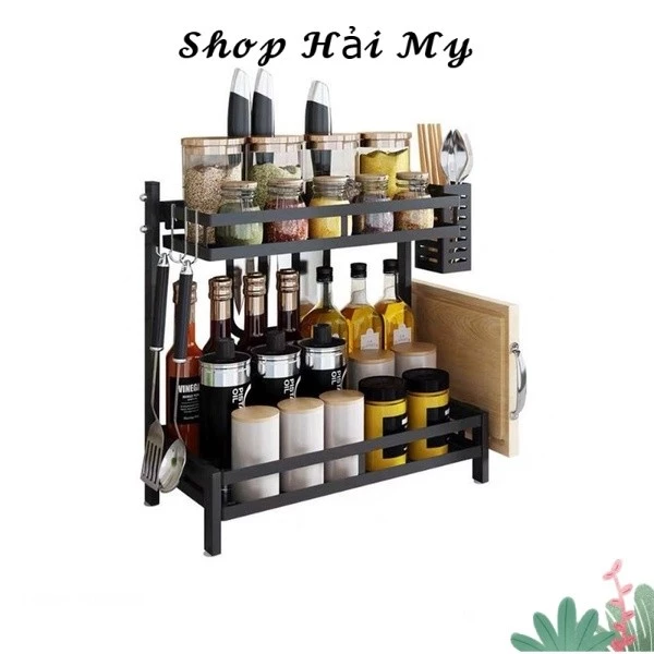 shophaimy555 Kệ Đựng Gia Vị 2 Tầng Siêu Tiện Dụng, Phủ Sơn Tĩnh Điện, Kệ Gia Vị Nhà Bếp Inox Đa Năng, Cao Cấp Tiện Ích