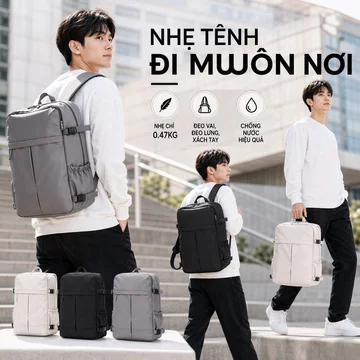 Balo Balo Nữ Balo Nam Balo Đi Học Balo Vải Chống Nước Nhiều Ngăn Đựng Laptop Mở Vỏ Sò