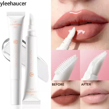 Gel tẩy tế bào chết môi YLEEHAUCER, Gel làm sạch môi nhẹ nhàng 2 trong 1, Nóng nhanh chóng với đầu bàn chải silicon Massage Tẩy tế bào chết môi để chăm sóc mắt và môi