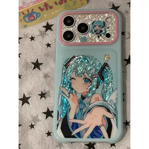 Ốp điện thoại mềm hình minh họa Miku Hatsune cho iPhone 18 Pro Max 17 Pro 16 15 Chống rơi dễ thương