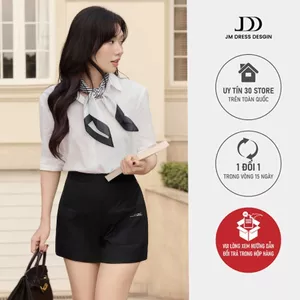 Áo Sơ Mi Linen Dáng Suông Vừa 2S02.2602. Áo Sơ Mi Trắng Nữ Thanh Lịch Form Suông Tiểu Thư Công Sở Cao Cấp Thiêt Kế By JM