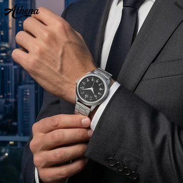 TẠI| Đồng hồ đeo tay nam công sở Đồng hồ đeo tay mặt tròn Đồng hồ nam có chữ số Tay thép Đồng hồ đeo tay trang trọng Quà tặng hoàn hảo cho anh ấy – Đồng hồ thời trang và bền bỉ