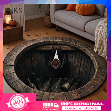 [Hàng có sẵn] Thảm trải sàn Halloween Quà tặng ngày lễ vui nhộn cho người hâm mộ Thảm Halloween tròn 3d Ảo ảnh quang học Thảm trải sàn chống trượt Thảm trải sàn diện tích 24x32 cho phòng ngủ Phòng chơ