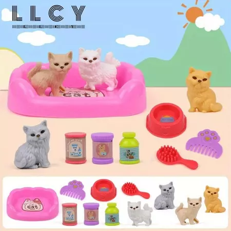 Đồ chơi giả vờ chó con LLCY, Đồ chơi trẻ em Đồ chơi trẻ em Đồ chơi giỏ thú cưng Mini dễ thương, Bộ búp bê chó Động vật Cảm giác trực quan Đồ chơi chơi cảnh