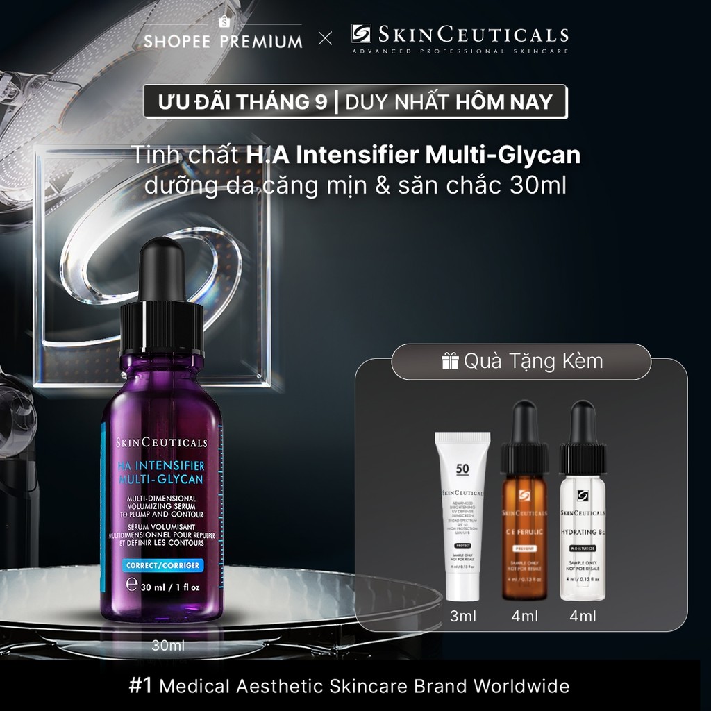 Tinh chất chuyên biệt Skinceuticals H.A. Intensifier Multi-Glycan hỗ trợ tăng cường hàm lượng Hyaluronic Acid trong da, 