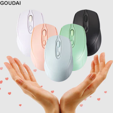 Chuột không dây GOUDAI Macaron, Chuột không dây công thái học có thể sạc lại 2.4Ghz + BT5.0, Chuột chơi game không ồn ào Tuổi thọ pin dài Chuột không dây Morandi tiện lợi Phụ kiện máy tính