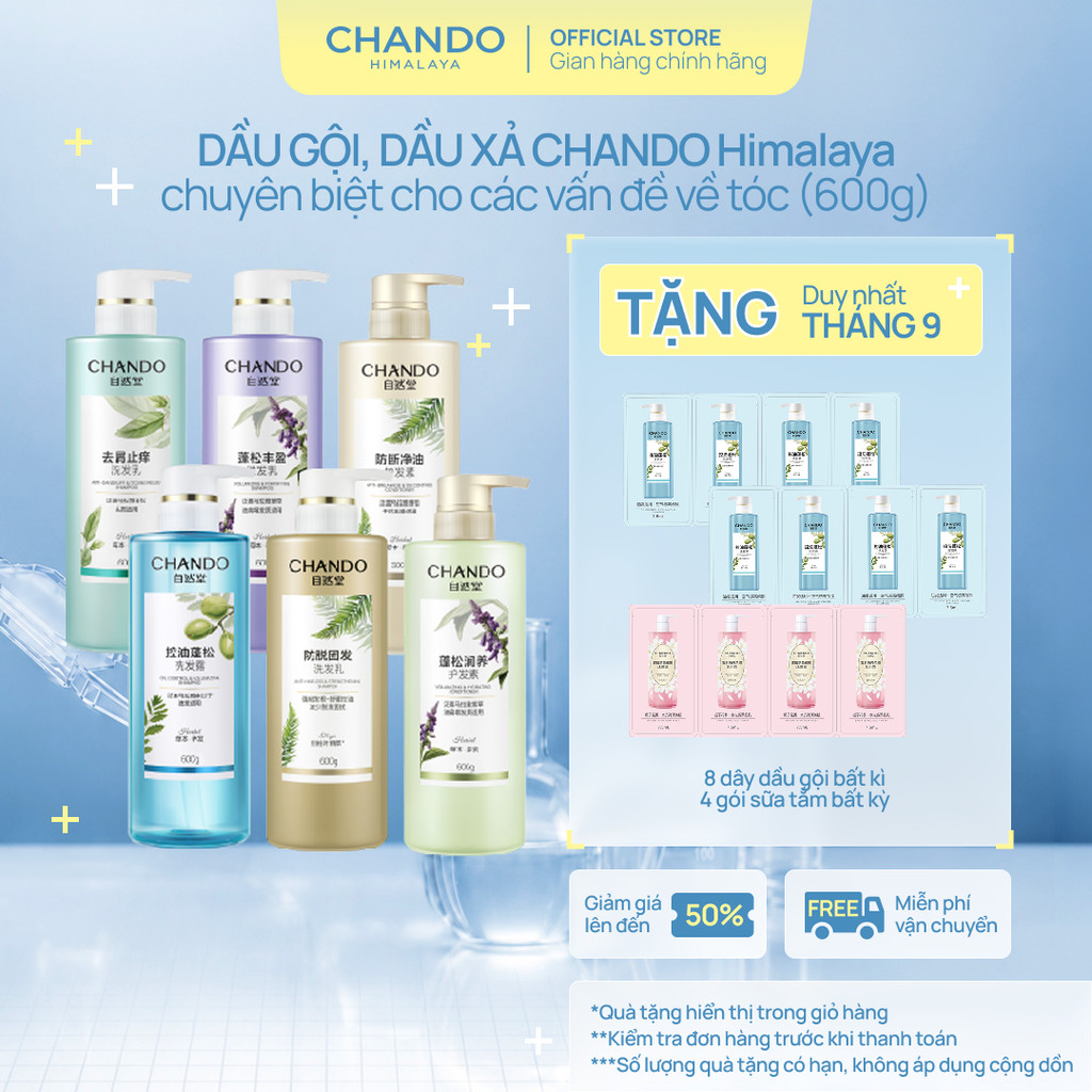 [LIVE] Dầu gội/xả nhiều phân loại Chando Himalaya 200g/600g