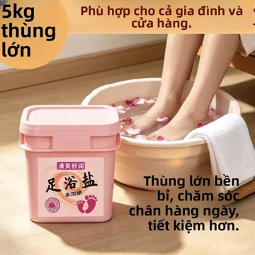 Muối ngâm chân tắm 5kg can lớn, tẩy da chết, khử khuẩn, chuyên dụng ngâm chân, kỳ chân, bán chạy, giao nhanh