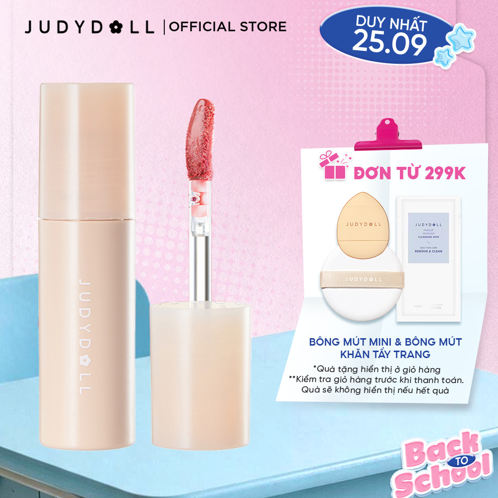 Son Tint Bóng + Son Bùn JUDYDOLL Căng bóng Son kem Mịn lì Mờ Vân môi Lâu Trôi Không khô môi 2,8g
