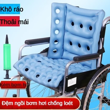 Đệm xe lăn chống loét tựa lưng thoáng khí đệm ghế bơm hơi tích hợp đệm chống loét cho người khuyết tật