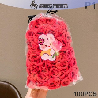 Onetimingfine 100 Chiếc Dây Buộc Tóc Cho Trẻ Em Nhiều Màu Sắc Nylon Scrunchie Dây Buộc Tóc Dây Cao Su Trẻ Em Co Giãn Tóc Bé Gái Phụ Kiện Tóc VN