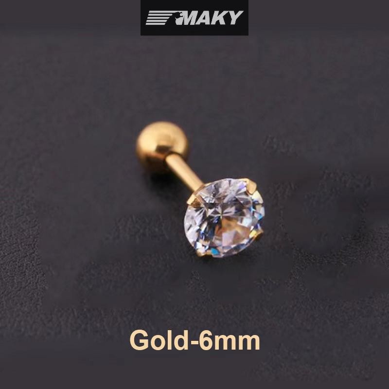 Newwellknownepic 1 Cái 4 Prong Bông Tai Đính Kim Cương Giả Dành Cho Nữ / Nam Tragus Sụn Tiêu Chuẩn Lobe Trang Sức Quà Tặng VN