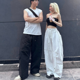 Quần Dài Chất Gió Nhăn Parachute Pants Harem Dáng Thụng Nam Nữ Unisex-BUN222