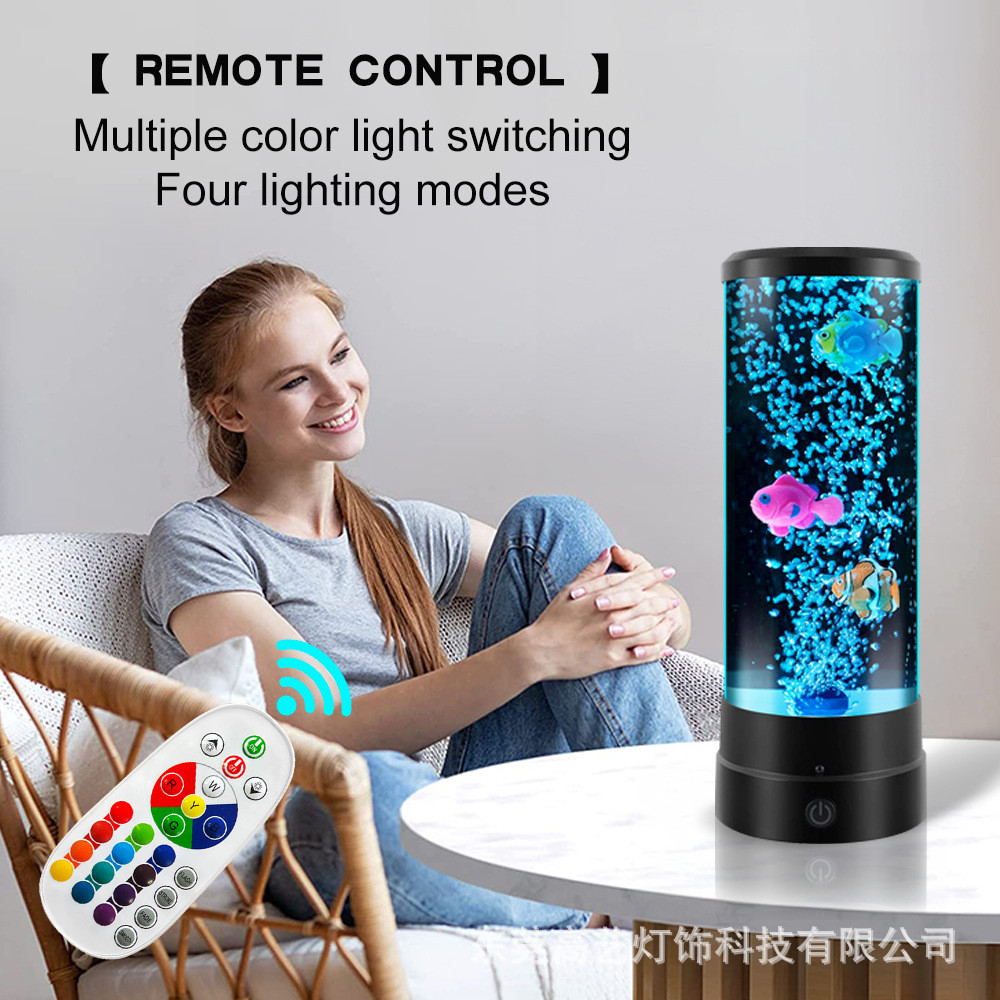 Hàng sẵn có Đèn sứa cắm Đèn ngủ LED Quà tặng sáng tạo Phòng trẻ em Phòng ngủ Bong bóng Đèn cá tự làm Đèn bàn XWIE