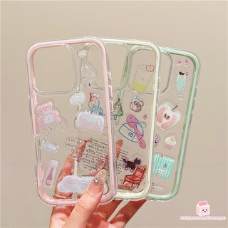 Ốp Lưng Cho Iphone Air 11 17 15 13 14 16 12 Pro Max XR X XS MAX 14 16 15 Plus Mèo Con Dễ Thương Hoạt Hình Gấu Chống Thấm Nước DIY Thạch Miếng Dán 2 Trong 1 Ốp Lưng