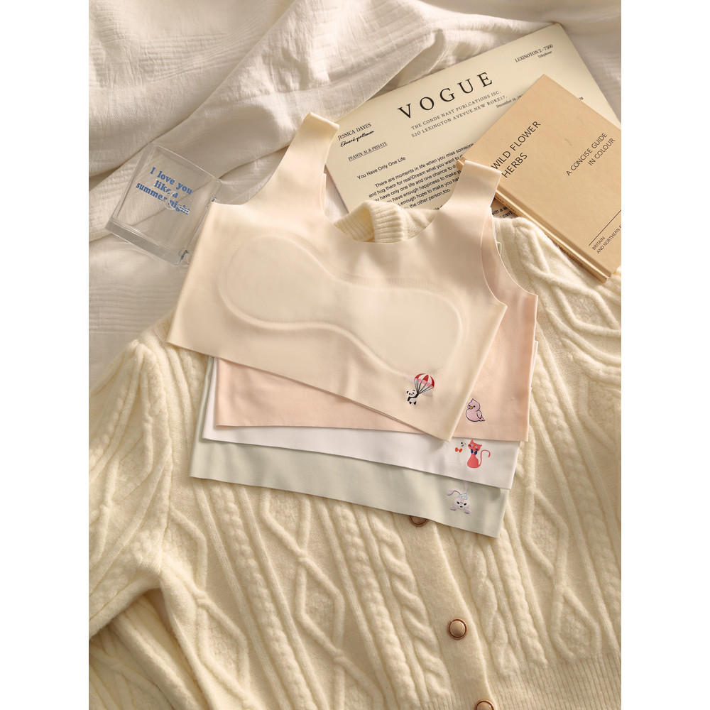 Quần Lót Bé Gái Trường Tiểu Học Trung Học Cơ Sở Phát Triển Vest Ice Silk Liền Mạch