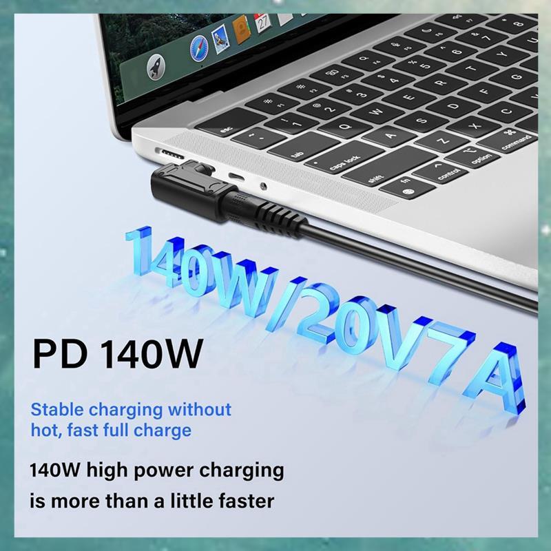 [uhktyltui.vn] Bộ chuyển đổi sạc nguồn PD 140W DC sang Type C Đầu vào DC Nữ sang đầu nối USB C Nam cho điện thoại, máy tính bảng, máy tính xách tay (G)
