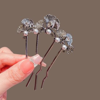 Kẹp Tóc Hình Lá Bạch Quả Ngọc Trai - Sản Phẩm Mới Từ Trung Quốc Cho Phụ Nữ, Thiết Kế Sang Trọng
