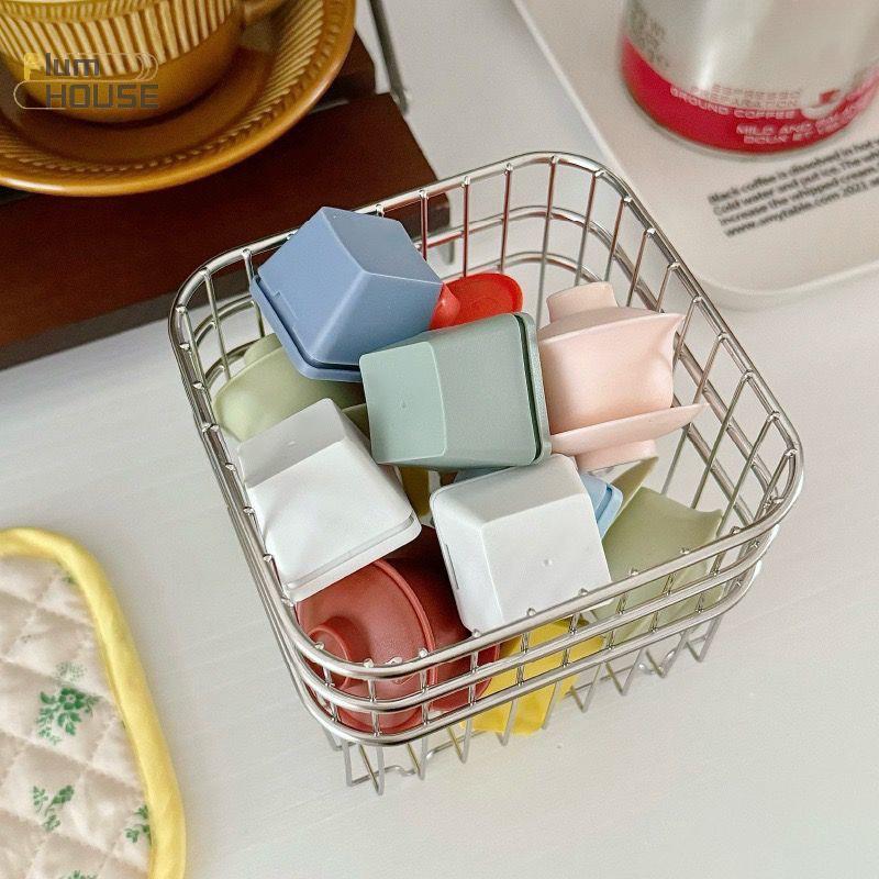 PlumHOUSE 304 Giỏ Thoát Nước Inox Hộ Gia Đình Giỏ Đựng Đồ Nhà Bếp Vuông Trái Cây Giỏ Rau Củ Mỹ Phẩm Giỏ Bảo Quản VN
