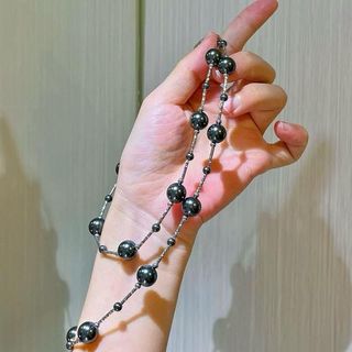 [N1129] Vòng Cổ, Dây Chuyền, Mix Ngọc Nhân Tạo Xám Đen, Sang Trọng Trẻ Trung Cho Nữ - DAISYN