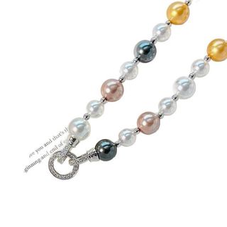 N1133 Vòng Cổ, Dây Chuyền, Mix Ngọc Nhân Tạo Kem Đen Trắng Vàng Dài 80cm Khoá Cao Cấp - DAISYN.