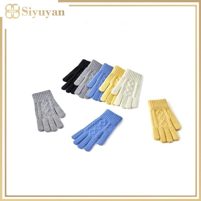 Siyuyan Găng Tay Dệt Kim Thu Đông, Màn Hình Cảm Ứng Tương Thích, Giữ Ấm và Cách Nhiệt, Phong Cách Dễ Thương Unisex
