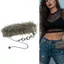 Thắt lưng lưng hình ngôi sao mặt trăng DUSKGLOW, Thiết kế hợp thời trang Dây chuyền kim loại Faux Fur Belt, Vintage Y2K Punk Spicy Girl Plush Furry Connector Belt Thời trang nữ