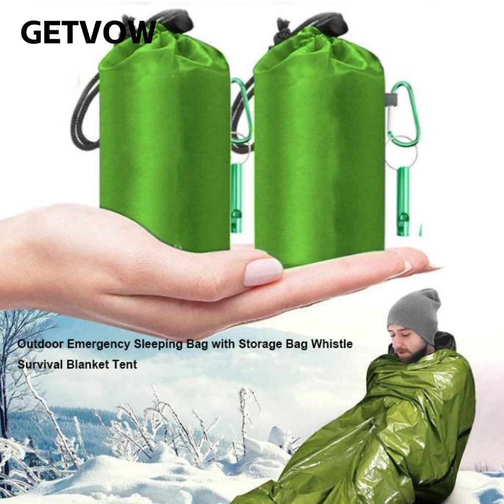 Túi ngủ rèm GETVOW với chăn giữ nhiệt lá chống thấm nước, kèm túi lưu trữ - Perfect cho cắm trại và trekking